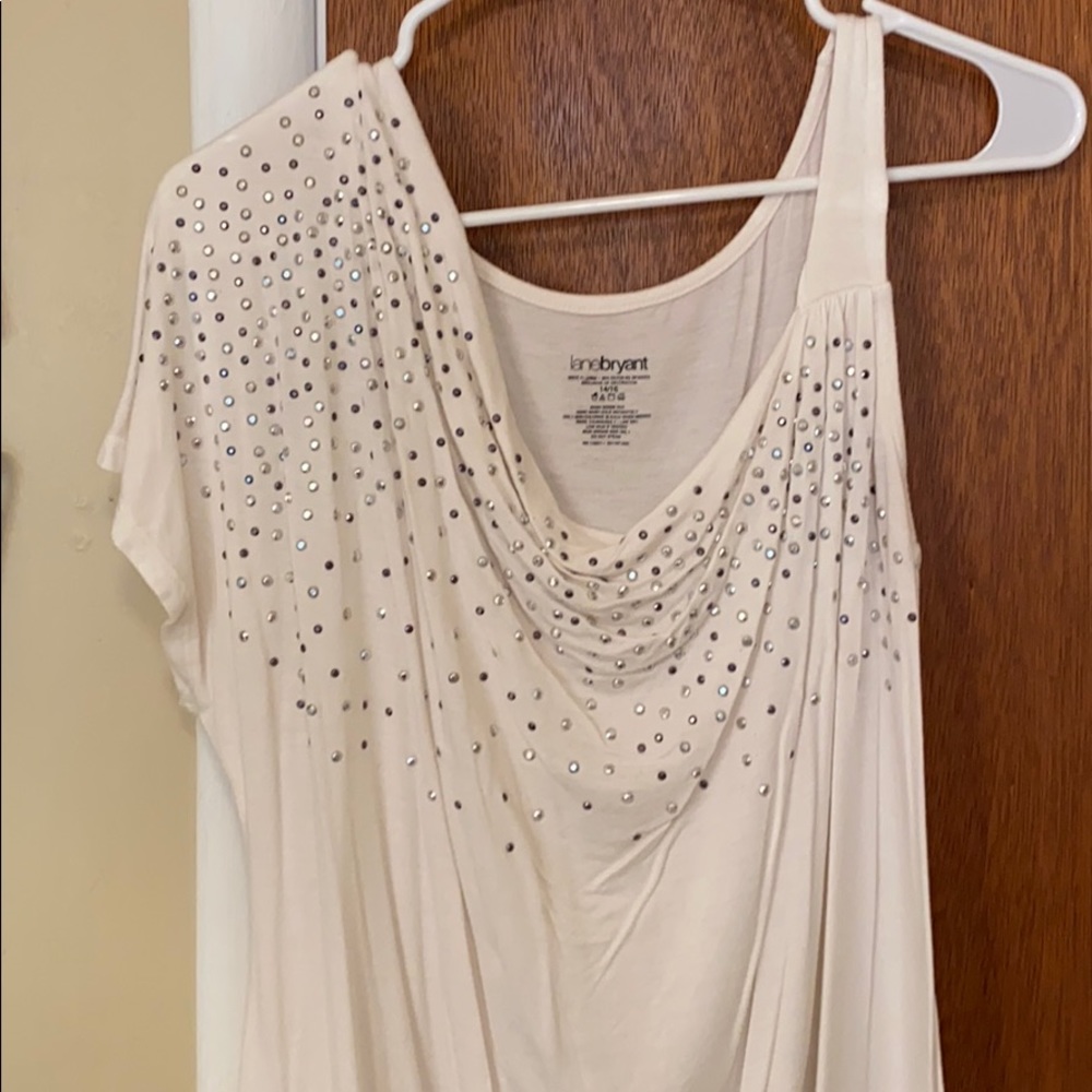Lane Bryant off white scoop neck shirt